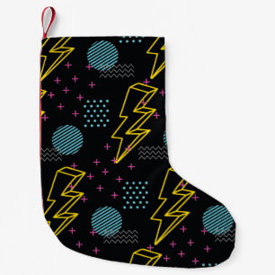 90's stijl: kleurrijk abstract patroon kleine kerstsok