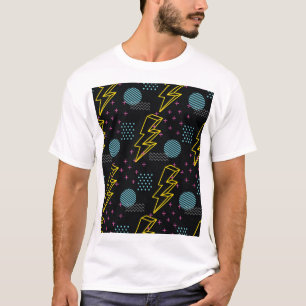 90's stijl: kleurrijk abstract patroon t-shirt