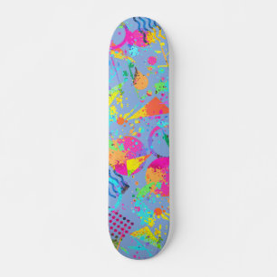 90s Stijl kleurrijke geometrische retroflectorstij Skateboard