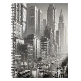 90s Stijl Zwart en Wit Roestvrij Staal Notitieboek