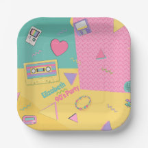 90's Thema Verjaardagsfeestje Borden