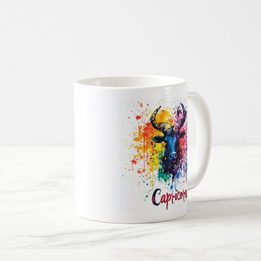 90s Throwback Capricorn: Splatter Paint Mok (Voorkant rechts)