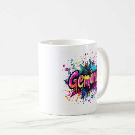 90s Throwback Gemini: Splatter Paint Mok (Voorkant rechts)