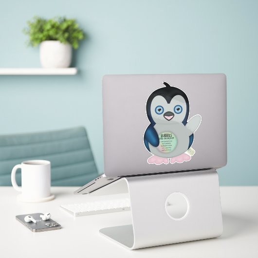 90s Throwback - Pixel Baby's Plushie (Bubbels de Sticker (Laptop op bureau)