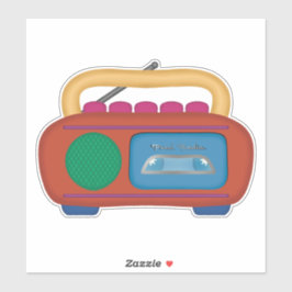 90s Throwback - Pixel Radio Cassette Player Radio Sticker