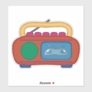 90s Throwback - Pixel Radio Cassette Player Radio Sticker