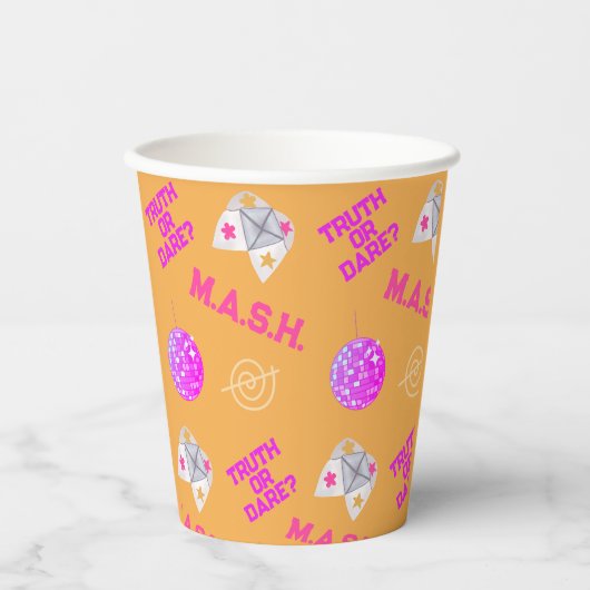 90's Throwback Roze en Sinaasappel Papieren Bekers (Voorkant)