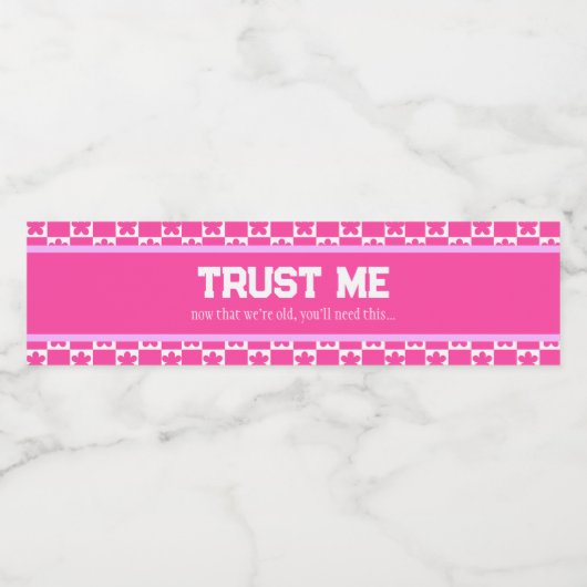 90s Throwback Verjaardag Grappig Waterfles Etiket (Enkel label)