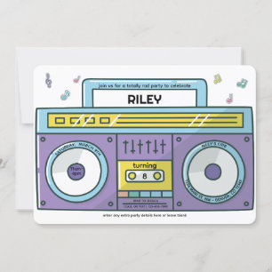 90's Totally Rad Boombox Music Thema Verjaardag Kaart