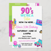 90s Verjaardag Uitnodiging Retro 30e Verjaardag (Voorkant / Achterkant)