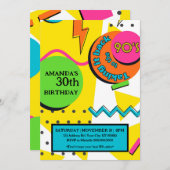 90s Verjaardagsfeest, Helder en Kleurrijk Kaart (Voorkant / Achterkant)