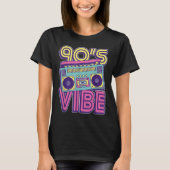 90s Vibe Retro Boombox Neon Aesthetic Design T-shirt (Voorkant)