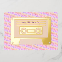 90s Y2k Cassette Roze Fijne Valentijnsdag Goud