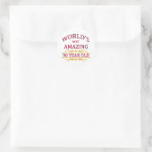 90ste. Birthday Ronde Sticker (Tas)