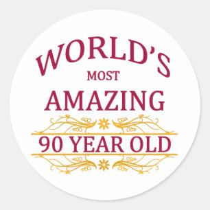 90ste. Birthday Ronde Sticker