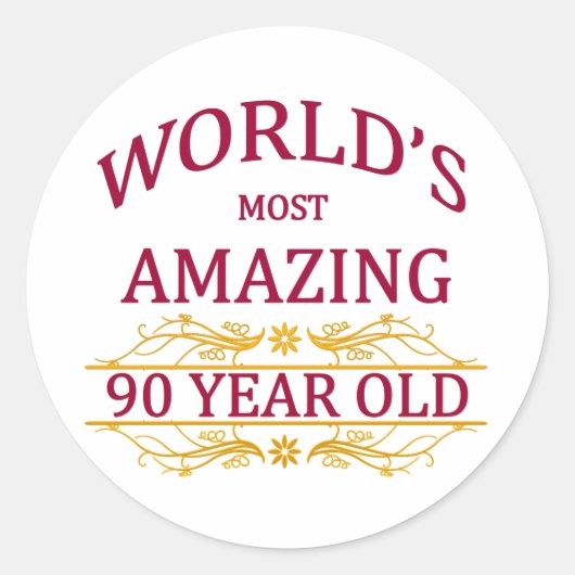 90ste. Birthday Ronde Sticker (Voorkant)