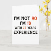 90ste koel verjaardagsdesign kaart (Gele Bloem)