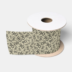 90ste Moderne Willekeurige Getal Patroon Goud/Zwar Lint