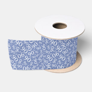 90ste Moderne Willekeurige Nummer Patroon Blauw/Wi Lint