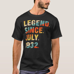 90ste verjaardag 90 jaar oude legende sinds juli 1 t-shirt