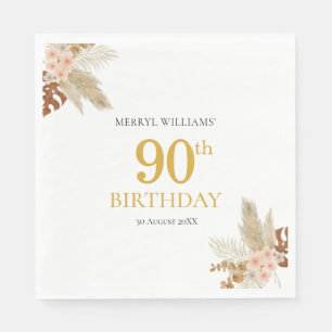 90ste verjaardag boho bloemen Papieren servet