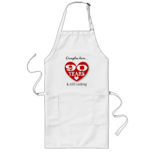 90ste Verjaardag die nog Dubbele Harten 90Z koken Lang Schort