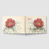 90ste Verjaardag Feest Peony Custom Guest Book Gastenboek (Volledig)
