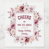 90ste verjaardag gepersonaliseerde Bourgondische r Wijn Etiket (Enkel label)