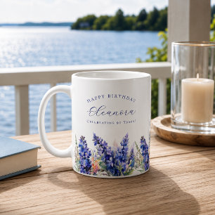 90ste verjaardag juli geboortebloem cadeau op maat koffiemok