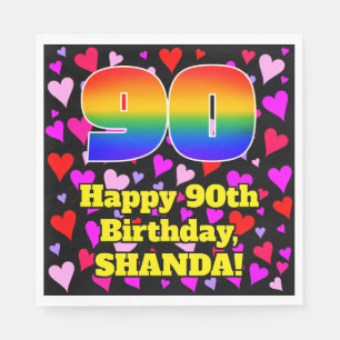 90ste verjaardag: Loving Hearts Pattern, Regenboog Servet