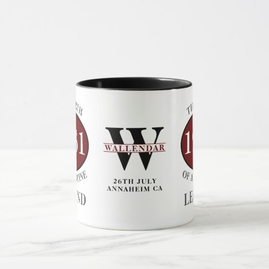 90ste verjaardag Monogram Born 1931 Legend Naam to Mok (Midden)