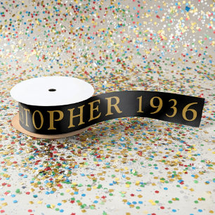90ste verjaardag naam 1936 Zwart Goud Elegant Chic Lint