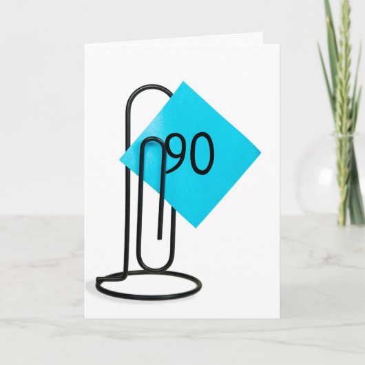 90ste verjaardag op een paperclip kaart (Voorkant)