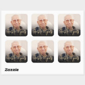 90ste verjaardag Party Foto Cheers Gold Script Vierkante Sticker (Vel)