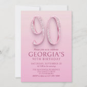 90ste verjaardag Pink Diamonds Kaart (Voorkant)