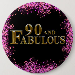 90ste verjaardag ronde button 6,0 cm