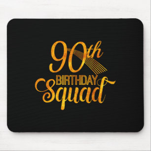 90ste verjaardag squad feest verjaardag geel goud  muismat