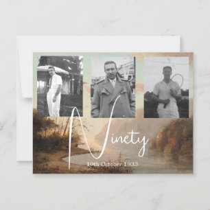90ste verjaardag Tropische foto-uitnodiging Briefkaart