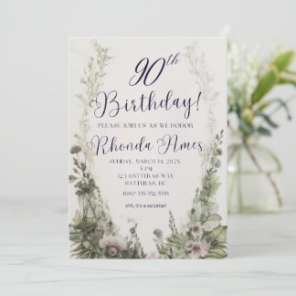 90ste verjaardag uitnodiging, Boho elke leeftijd u Kaart