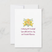 90ste verjaardagsfeest - Gele rozen 90 jaar Save The Date (Achterkant)