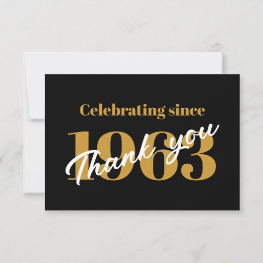 90th Birthday 1936 Retro Black And Gold Bedankkaart (Achterkant)
