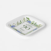 90th Birthday Blue Hydrangeas Papieren Bordje (Gebogen)