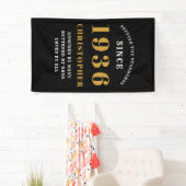 90th Birthday Born 1936 Add Name Black Gold Spandoek (Insitu)