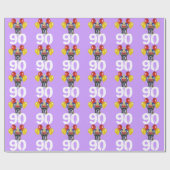 90th Birthday Boxer paars gift inpakpapier (Vlak)