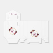 90th Birthday burgundy Gold geometrische bloemwit Bedankdoosjes (Uitgevouwen)