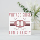 90th Birthday Chick Kaart (Staand voorkant)