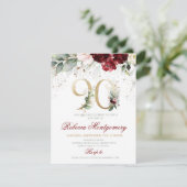 90th birthday Elegant Milestone invitation (Debout devant)