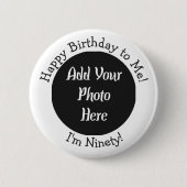 90th Birthday Foto Button toevoegen (Voorkant)