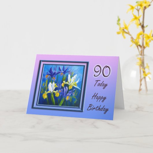 90th Birthday Greeting Card Kaart (Gele Bloem)