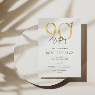 90th Birthday Invitation
